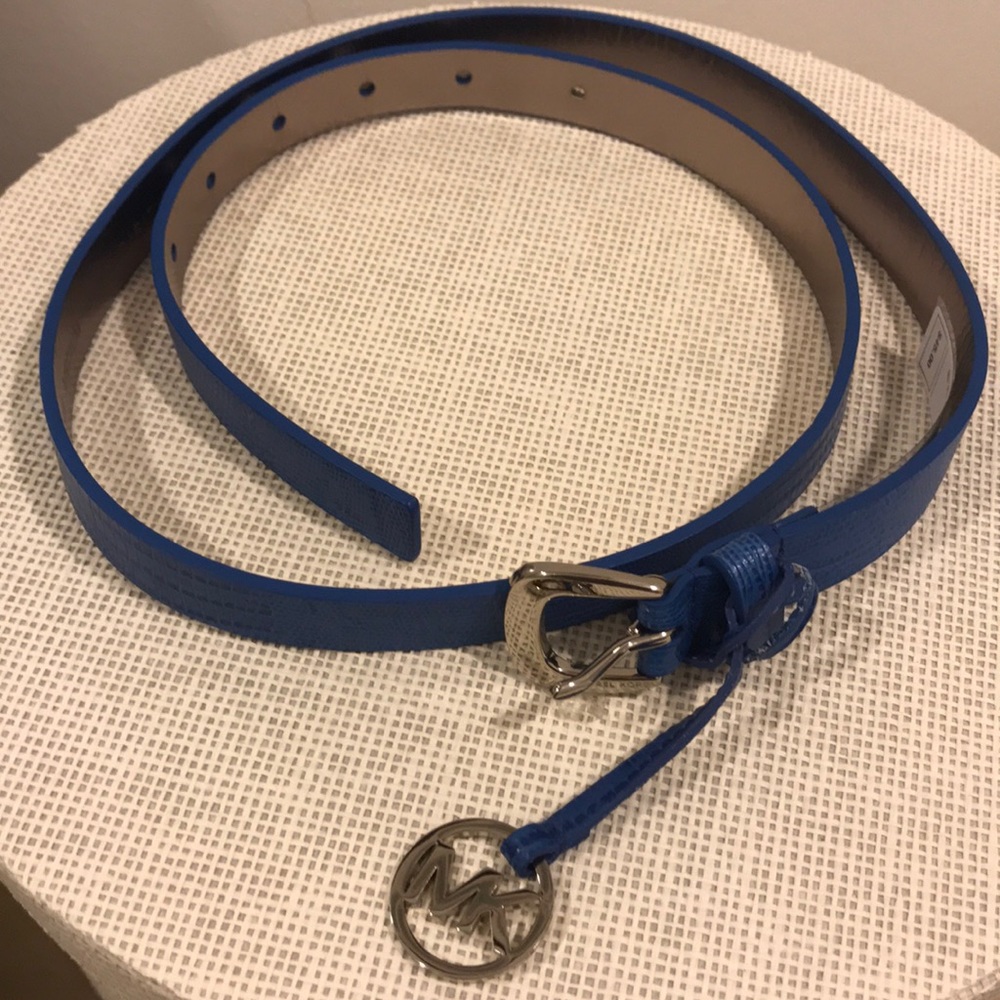 Michael Kors Leather Belt with Lizard Print